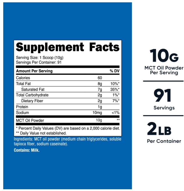 Nutricost MCT Oil Powder 2LBS (32oz) – Great for Ketosis and Ketogenic Diets