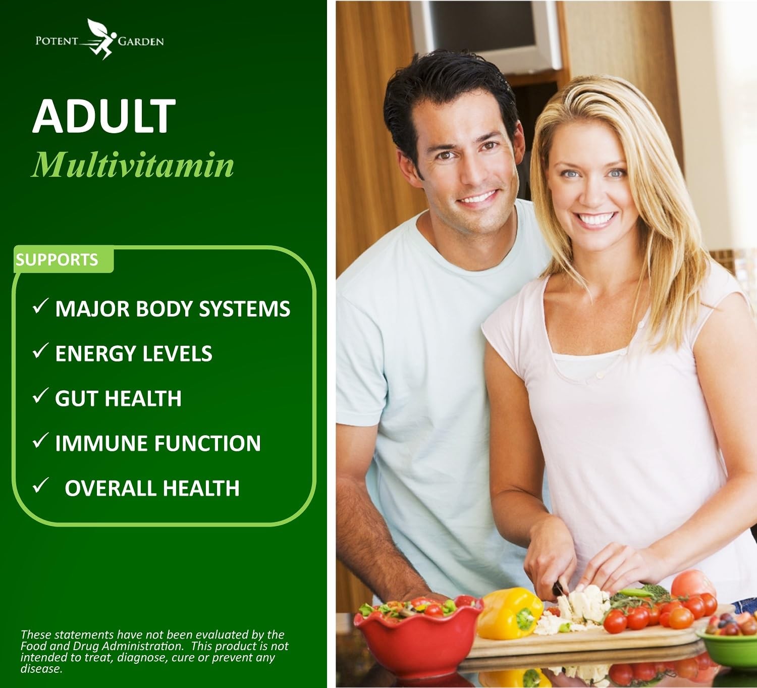 Potent Garden Adult Multivitamin for Women & Men 42 Fruits & Vegetables Plus …