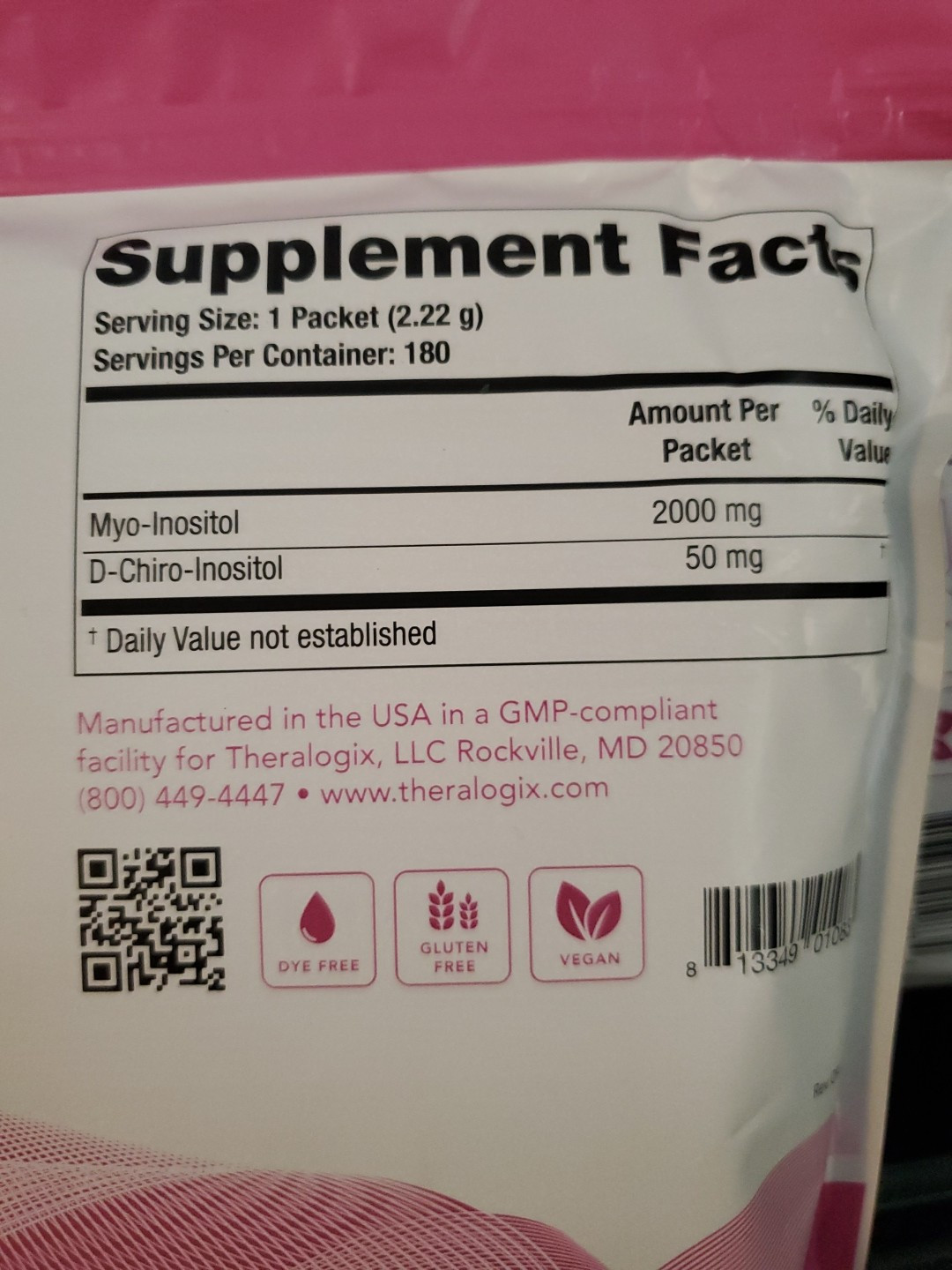 Theralogix Ovasitol Inositol Powder 3 Month Supply