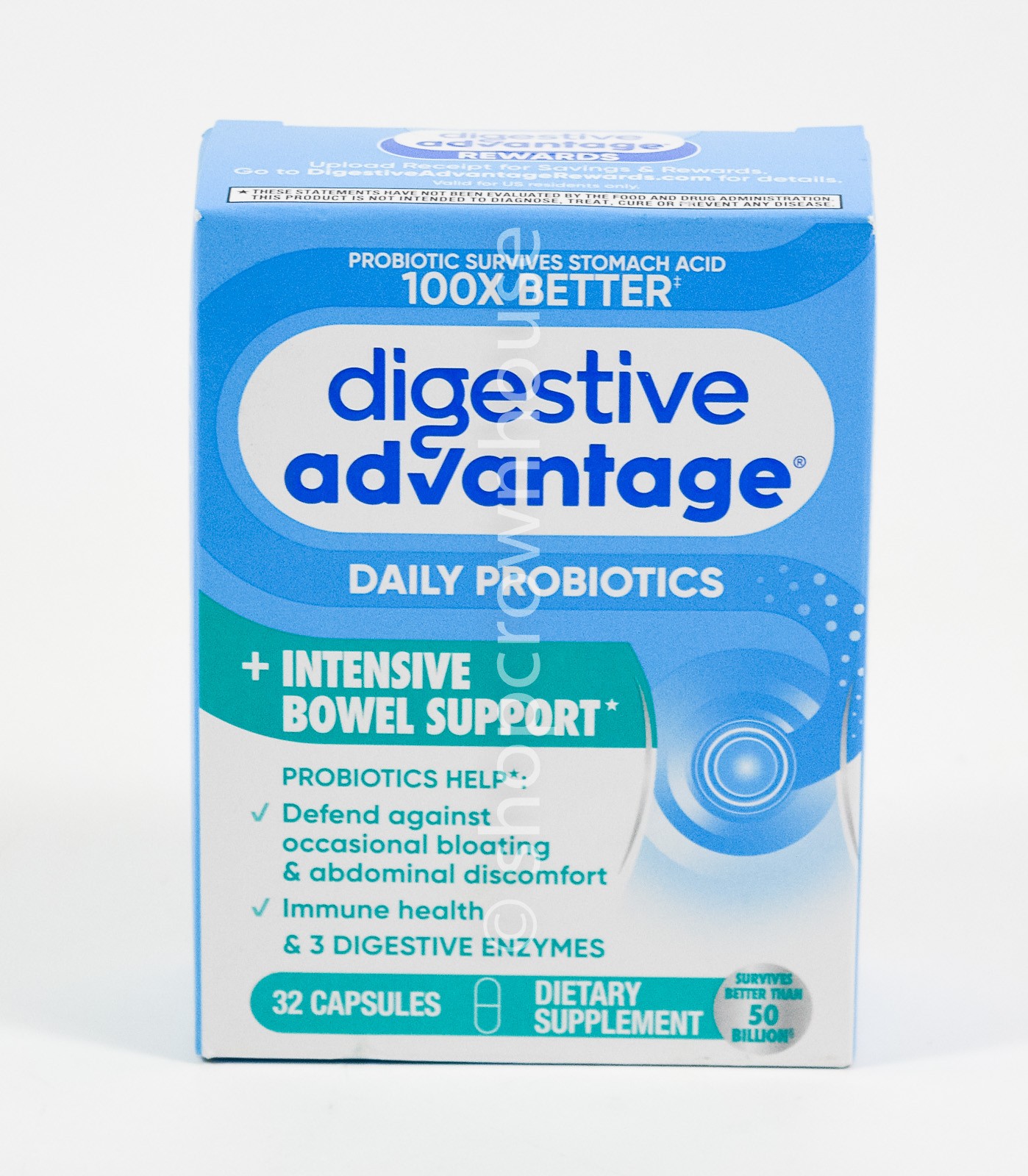 Digestive Advantage INTENSIVE BOWEL SUPPORT Daily Probiotic 32 capsules 04/2027
