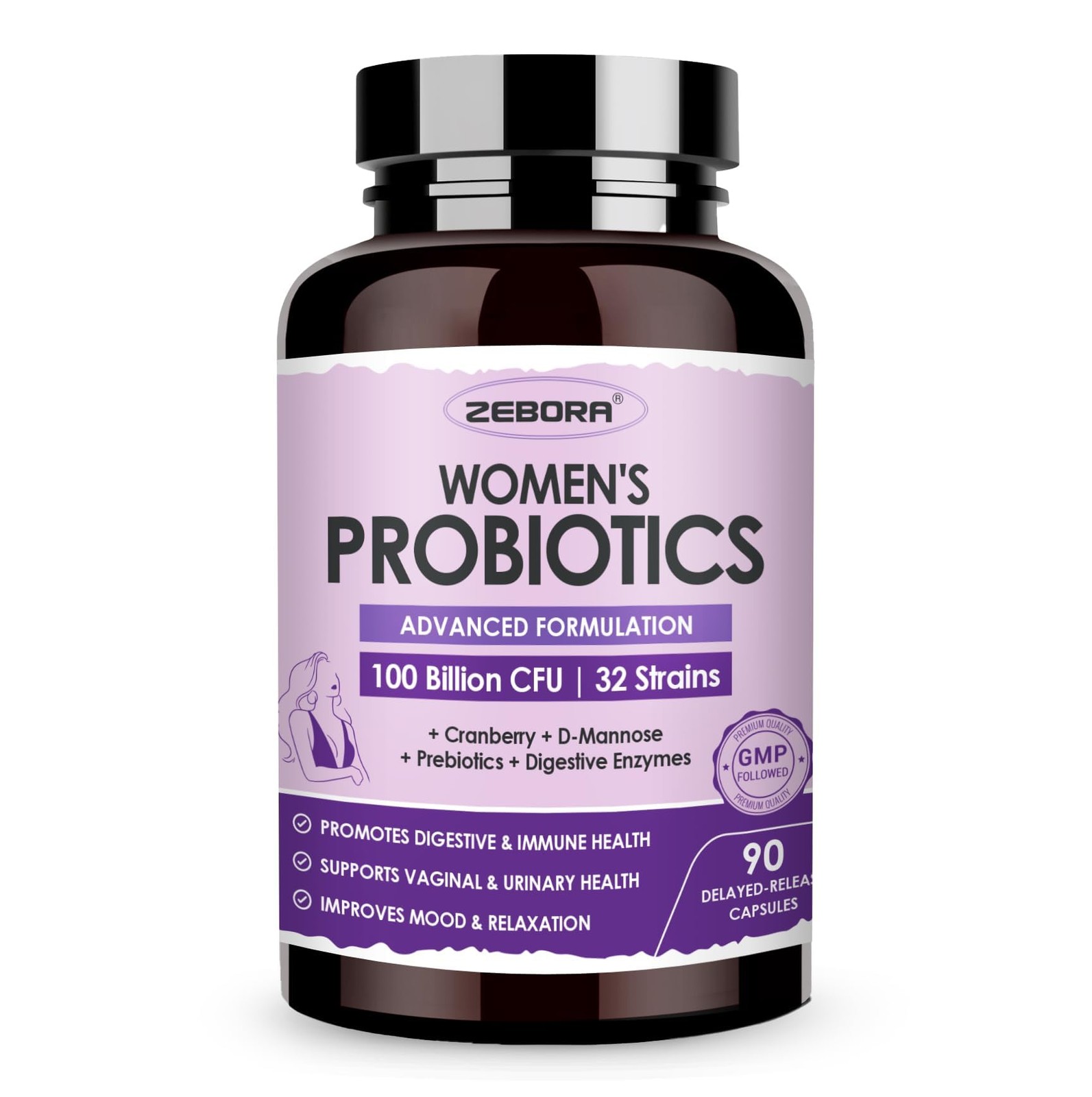 Probiotics for Women Digestive Health with Enzymes & Prebiotics 100 Billion C…