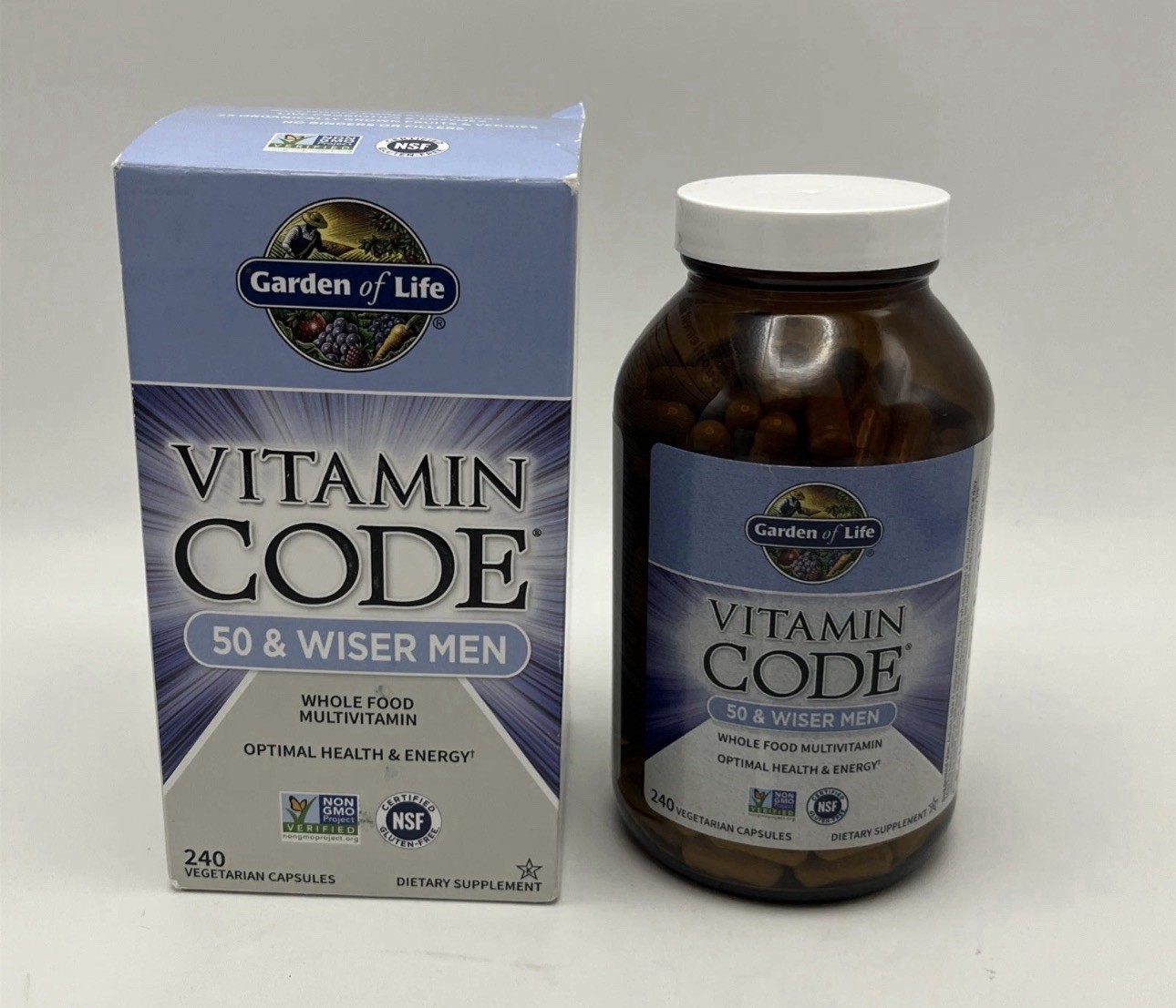 Garden of Life Vitamin Code 50 & Wiser Men Multivitamin Supplement-240..EXP 5/26