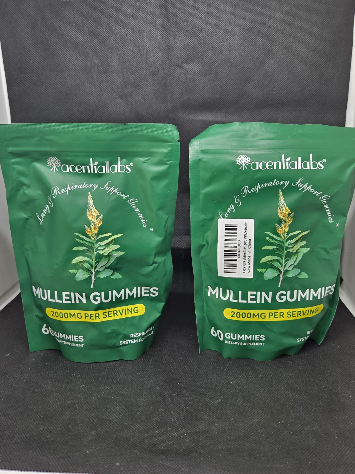 Lot Of 2 Mullein Gummies Acentialabs 60 120 Total 2000mg