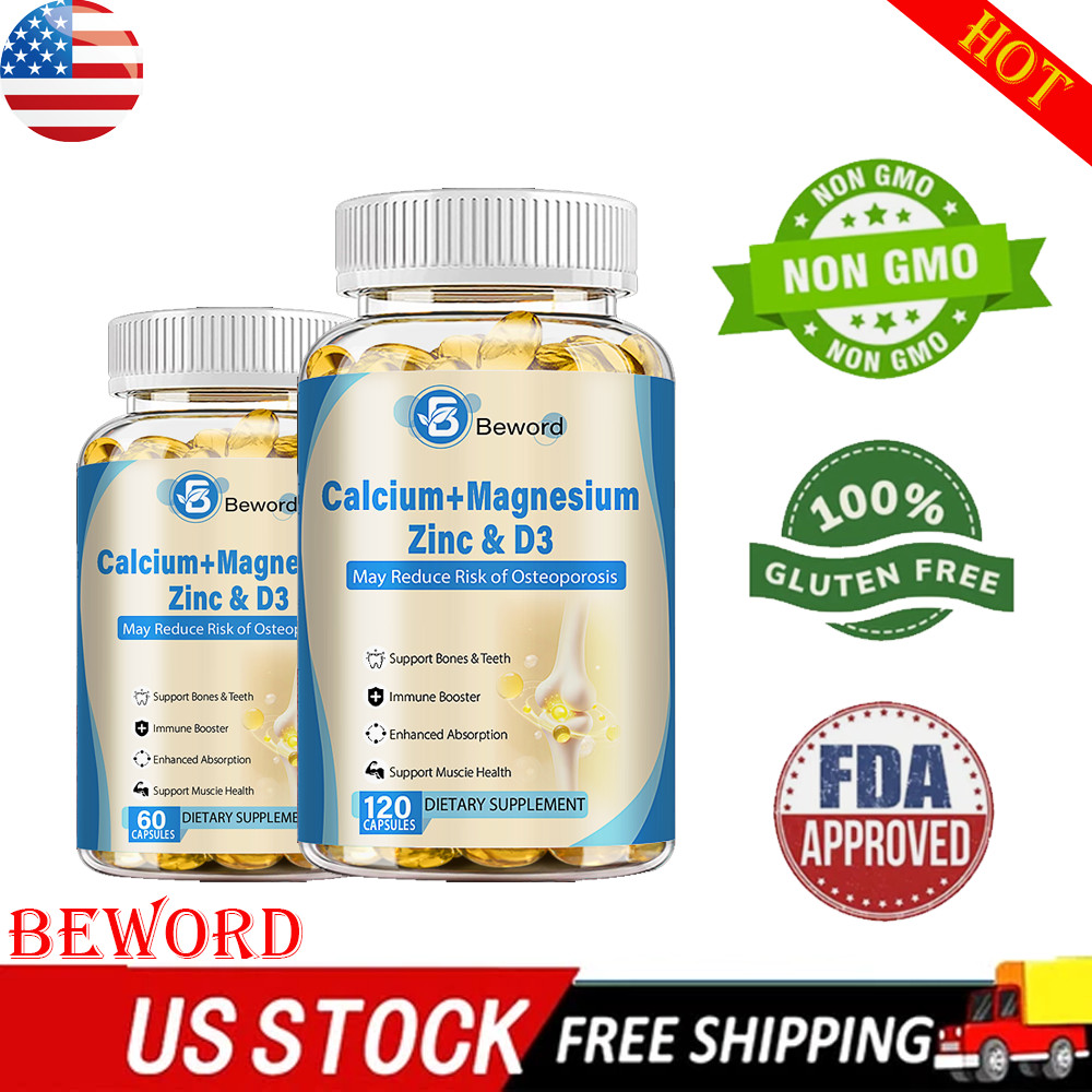Calcium Magnesium Zinc with Vitamin D3 Capsules Bone Health Muscle Improvement