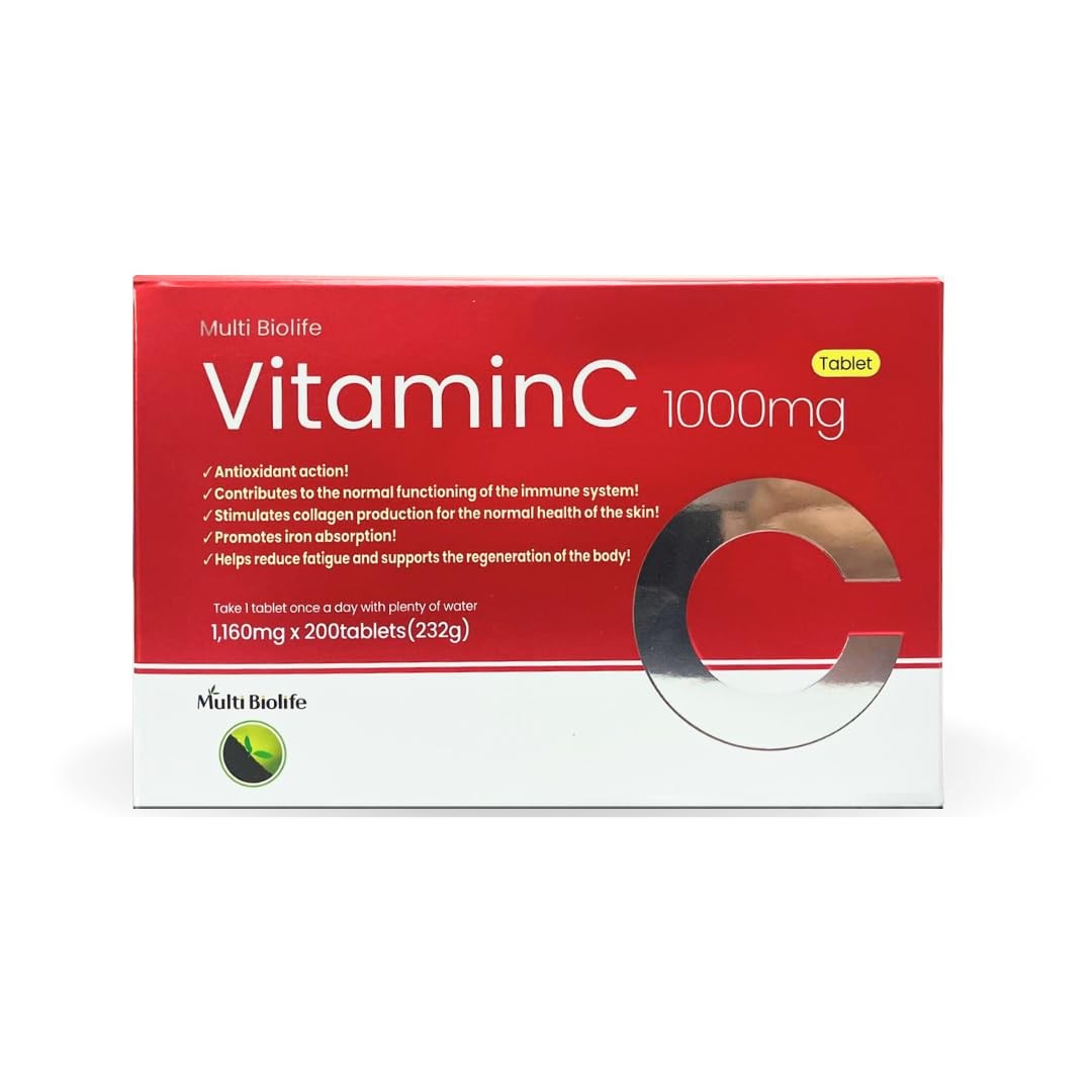 Multi Biolife Vitamin C 1000mg 200 Tablets Immune Support Antioxidant 1 Tablet