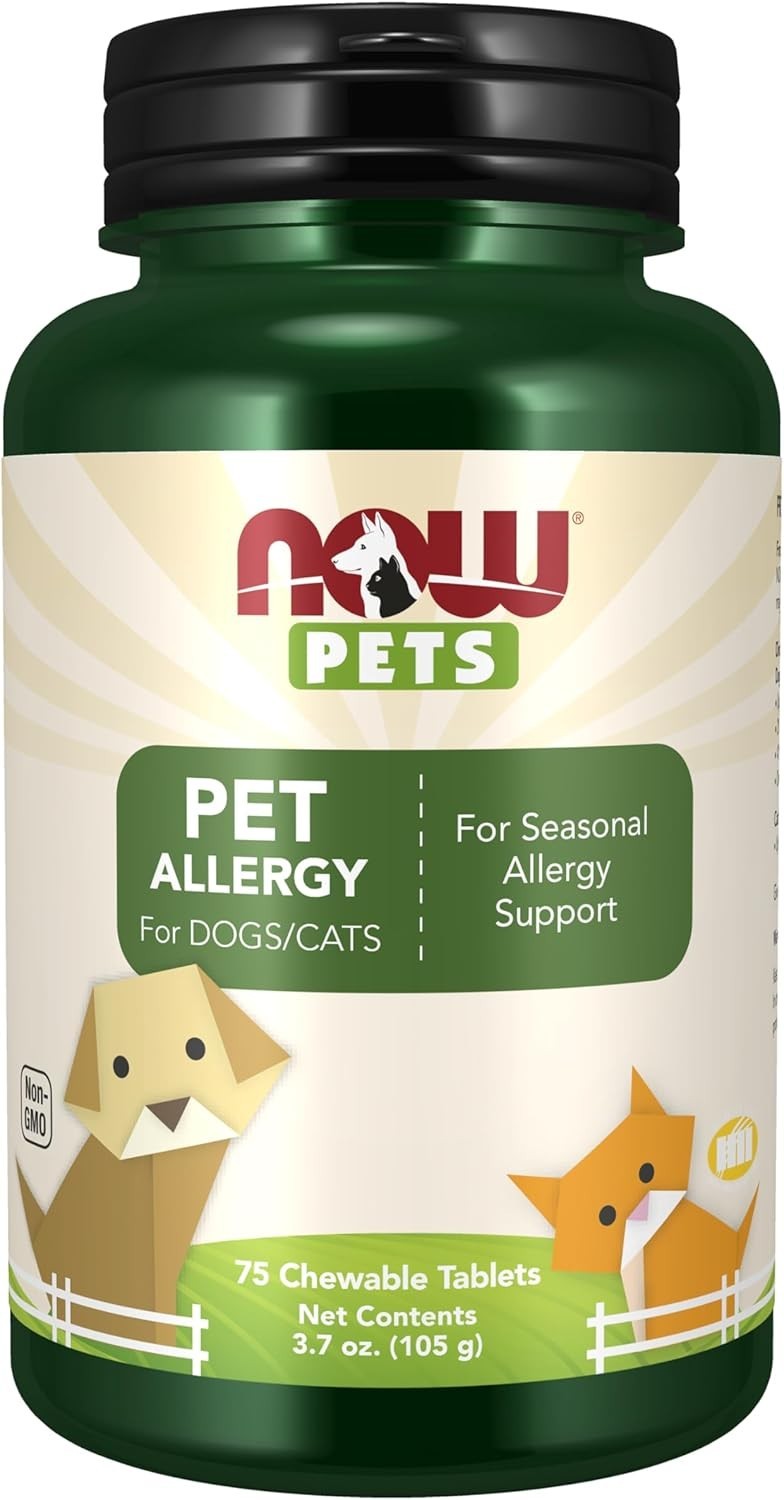 Pets, Pet Allergy for Dogs/Cats, 75 Chewable Tablets pack of 3