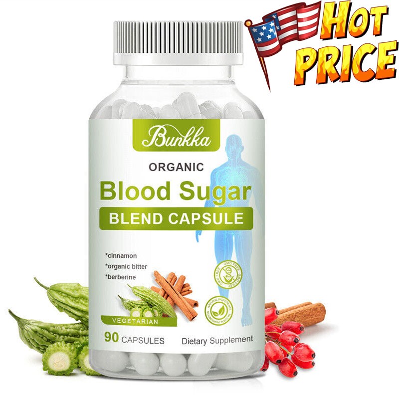 Blood Sugar Blend Capsules With Berberine & Cinnamon 20 Herbs Complex 90Pcs