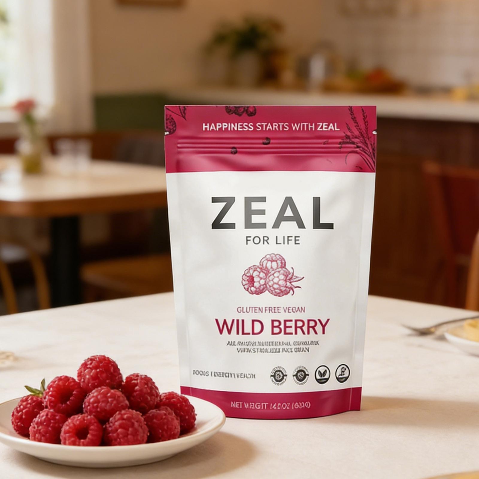 Zeal for Life 30-Day Wellness Bag – Wild Berry (Guarana Free)- for Focus Energy