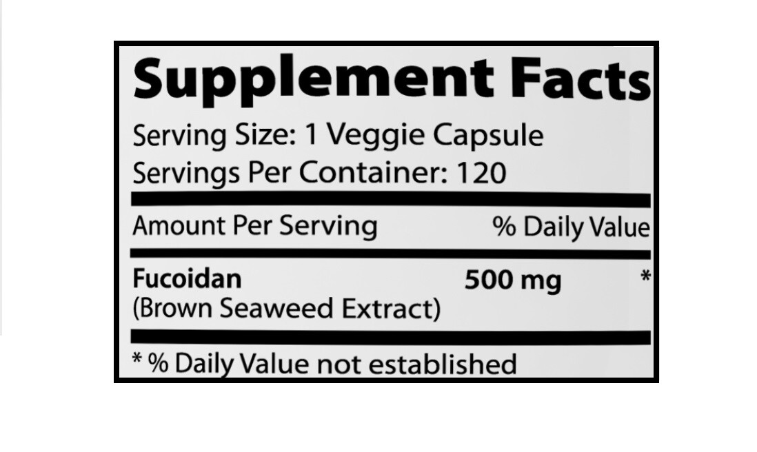 120 veg caps Absonutrix Fucoidan Atlantic Brown Seaweed 500 mg Antioxidant USA
