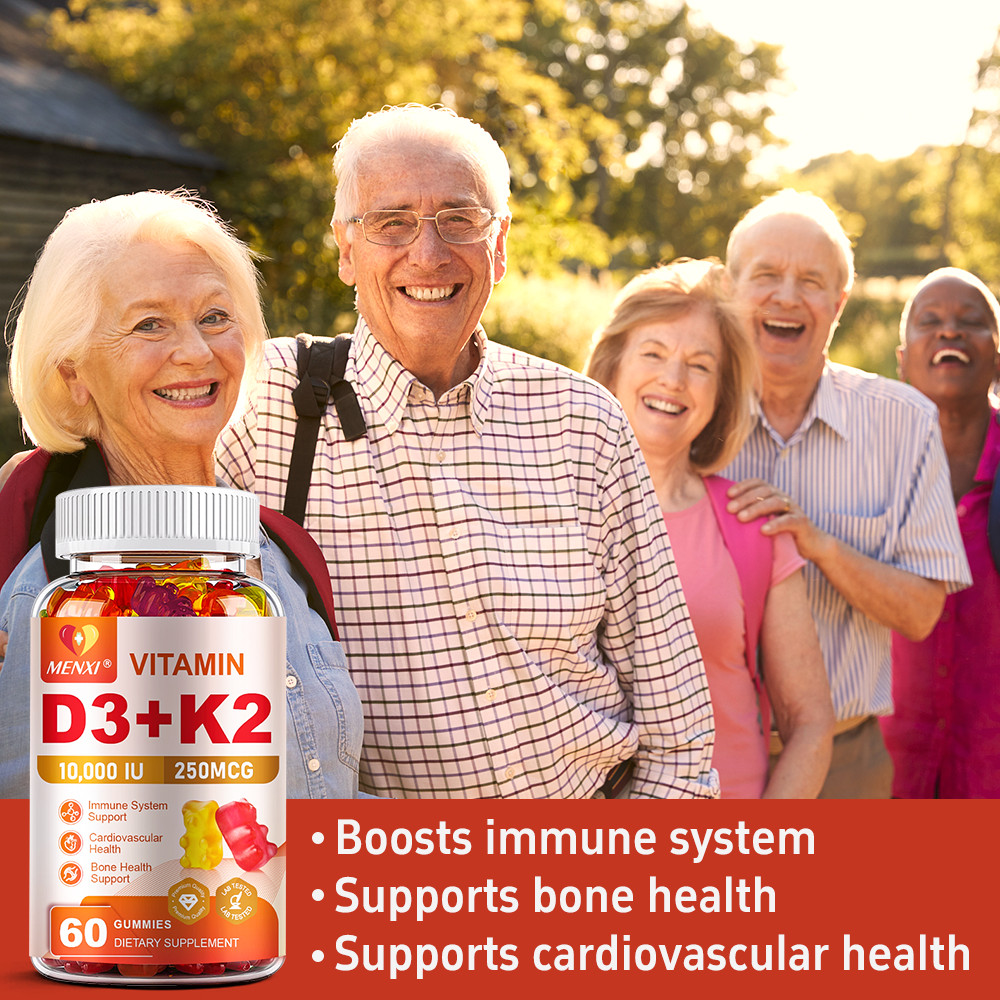 MENXI Vitamin D3 K2 Gummies – 60 Count – Supports Healthy Bone Heart