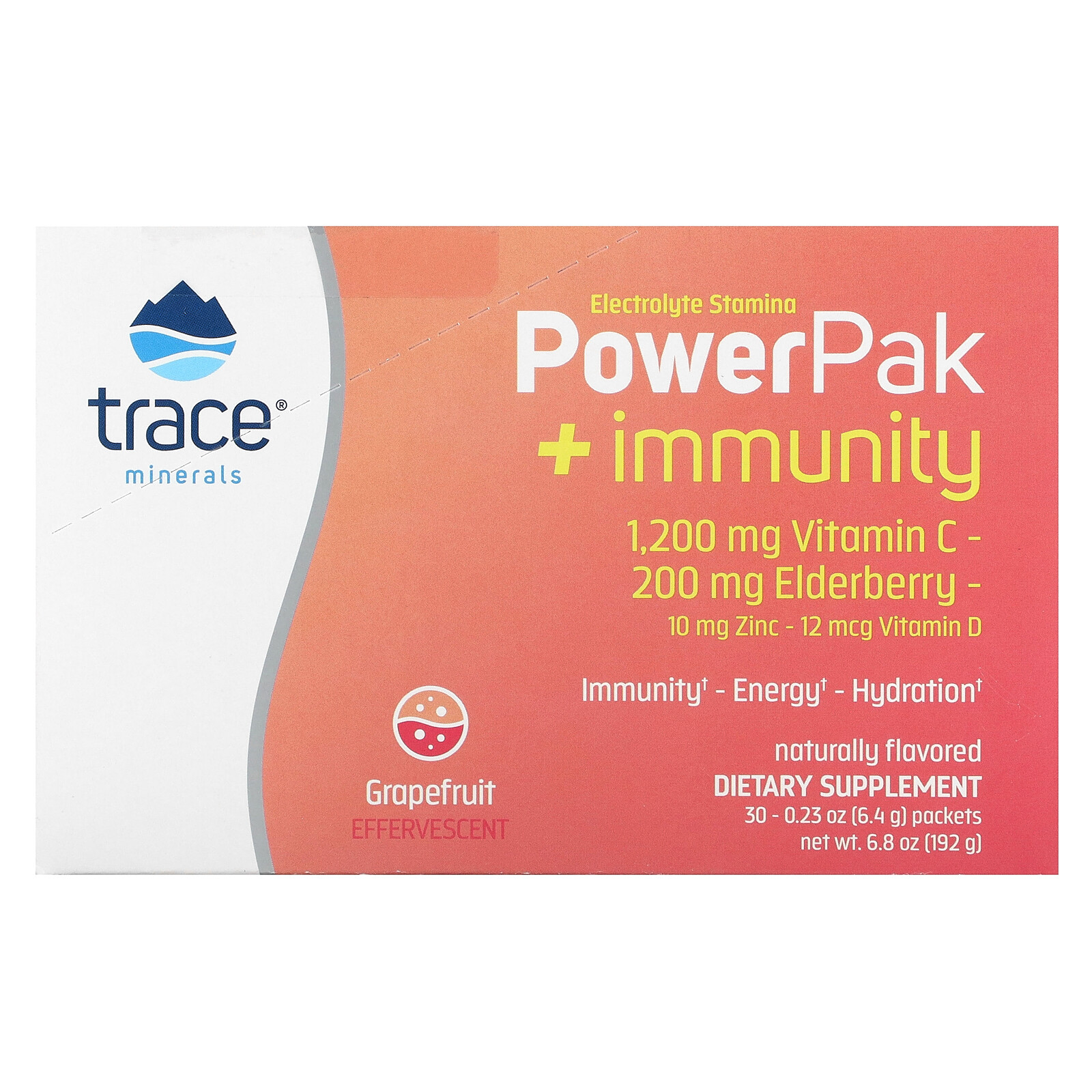 Electrolyte Stamina, PowerPak + Immunity, Grapefruit, 30 Packets, 0.23 oz (6.4