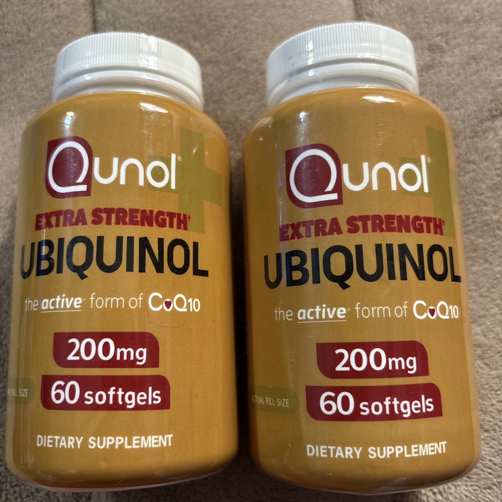 Ubiquinol, Qunol Extra Strength 200 mg. (60 Softgels X 2) EXP 08/2026 (Lot Of 2)