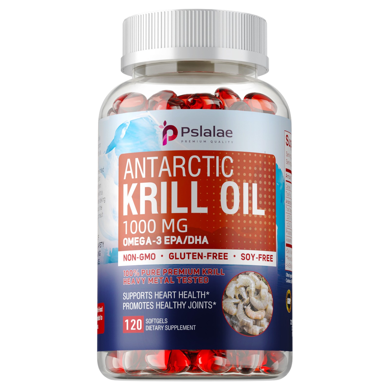 Antarctic Krill Oil 1000mg -with Omega-3 EPA, DHA, Astaxanthin and Phospholipids