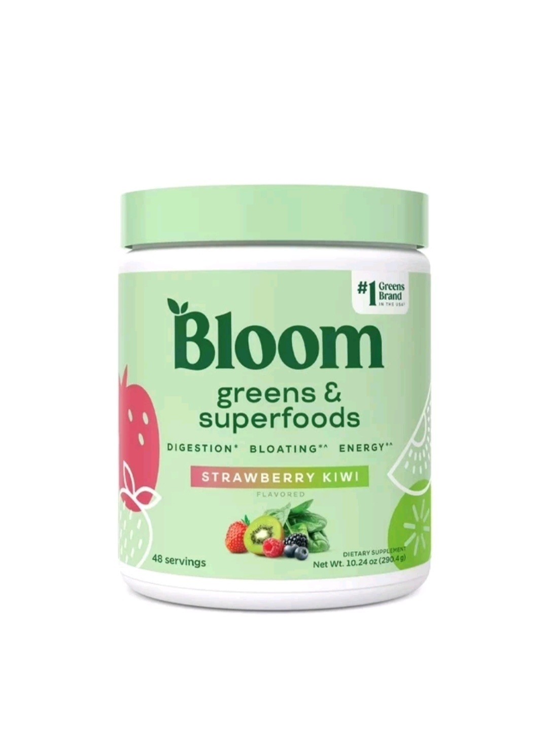 Bloom Nutrition Greens & Superfoods Powder 10.24 Oz Strawberry Kiwi 11/26