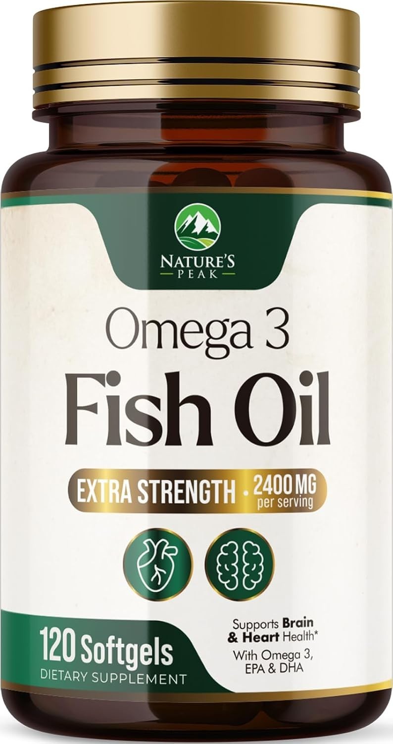 Omega 3 Fish Oil 2400mg EPA DHA Triple Strength 120 Softgels