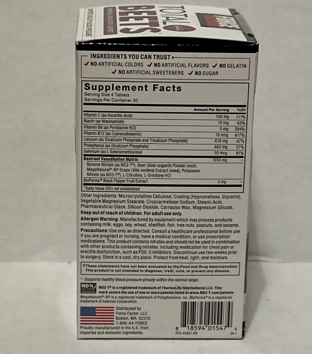 Total Beets Circulation Superfood Beet Root with Blood Pressure Support 120ct