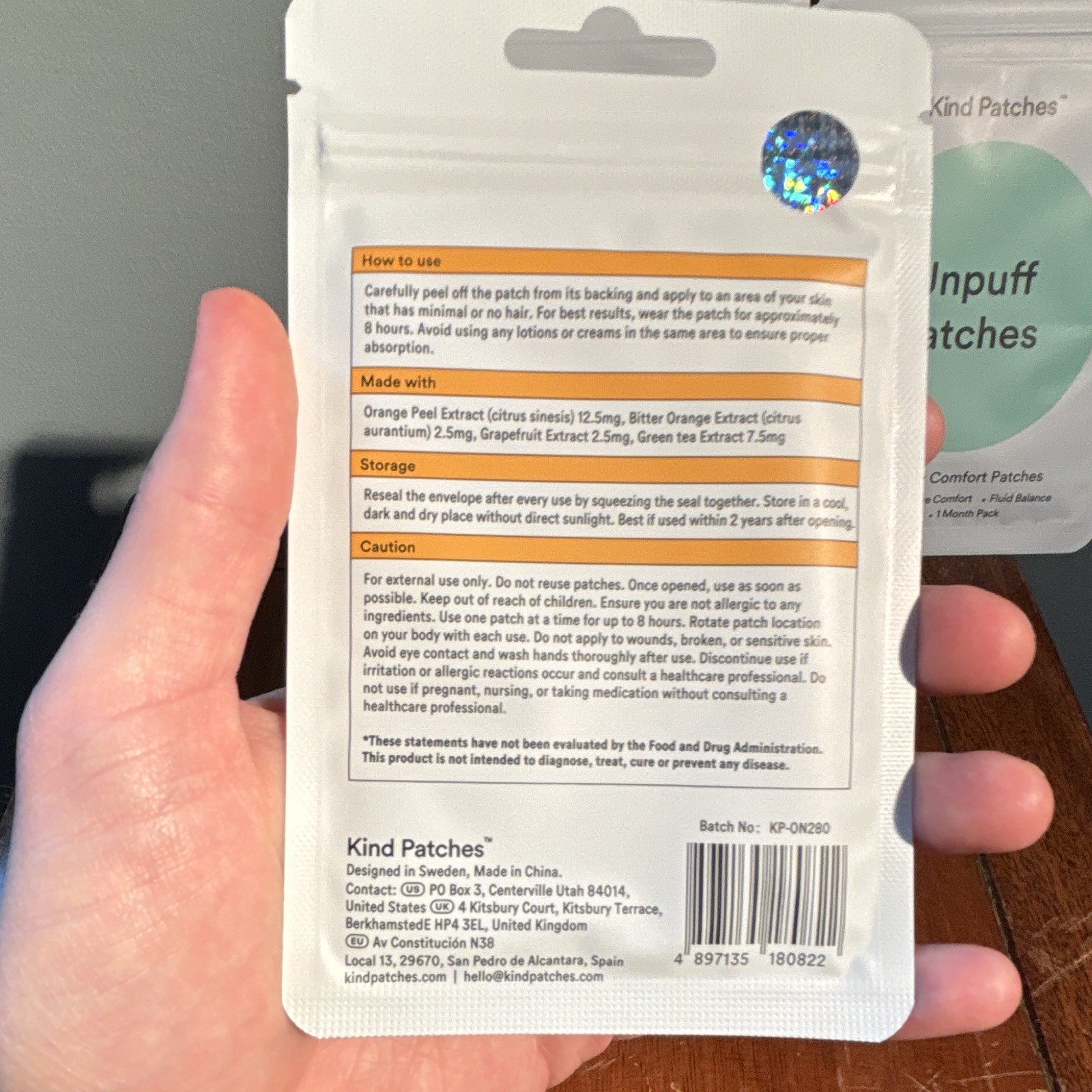 Kind Patches MB Berberine Unpuff Vegan Patches, Neutral Flavor 30 Count Each