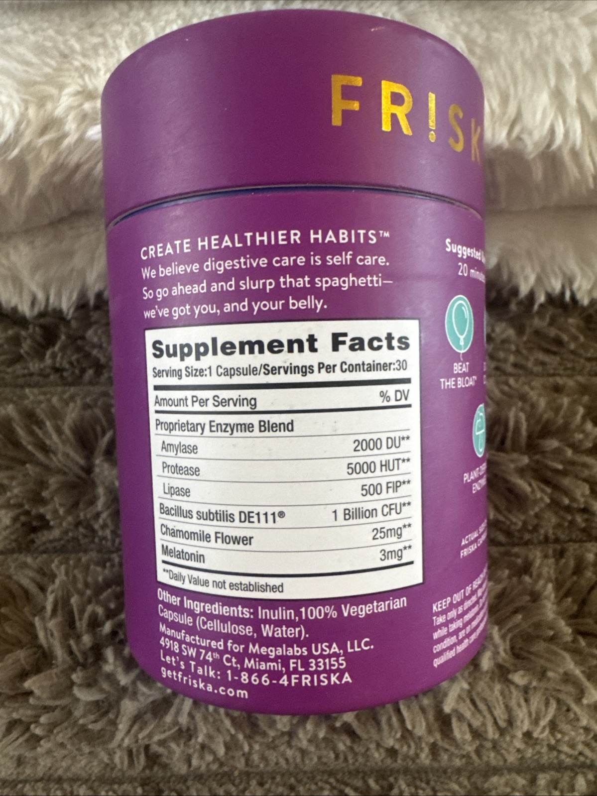 FRISKA Nightly Reboot Enzyme and Probiotics Supplement – 30ct 01/2026