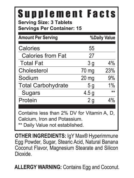 Youngevity i26 Hyperimmune Egg Banana Coconut / 45 Chewables