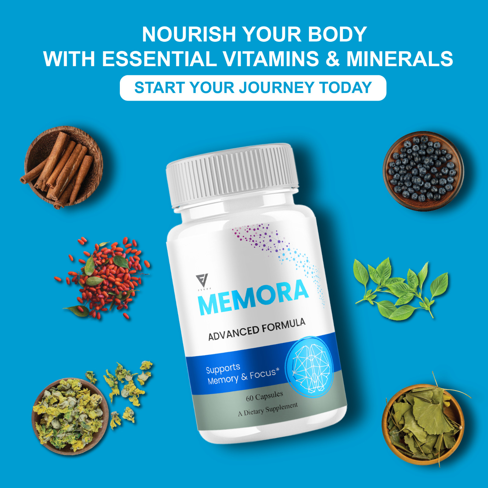 (3 Pack) Memora Memory & Focus, Mem Ora Advanced Supplement (180 Capsules)