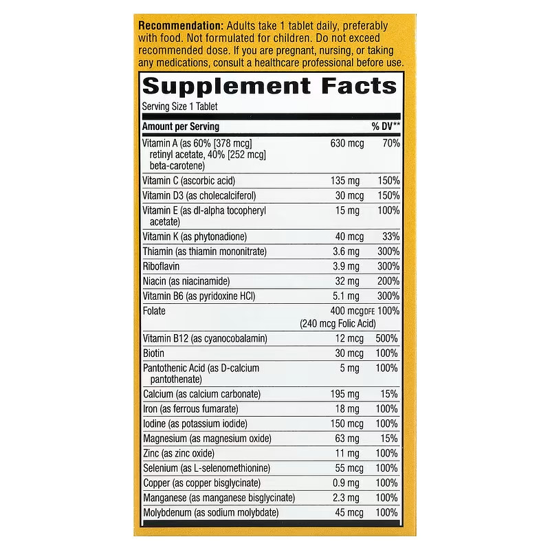 Alive Daily Energy Complete Multivitamin Tablets 60 ct