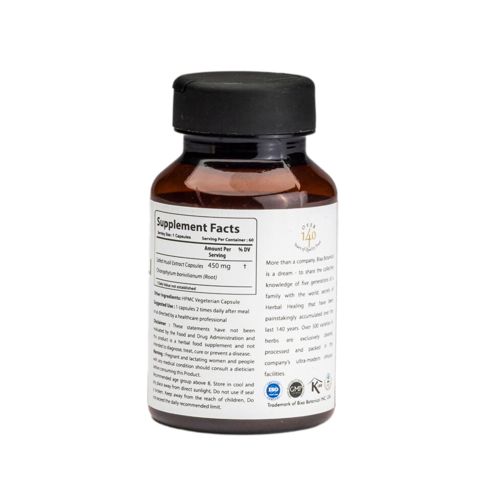 bixa BOTANICAL Safed Musli Capsules for Men | Safed Musli Extract | Ayurvedic…