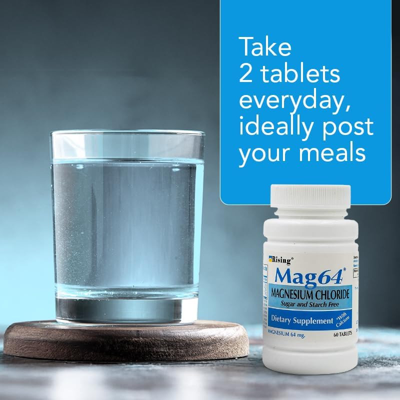Health Mag64 Magnesium Chloride Tablets with Calcium | Daily Magnesium Support f