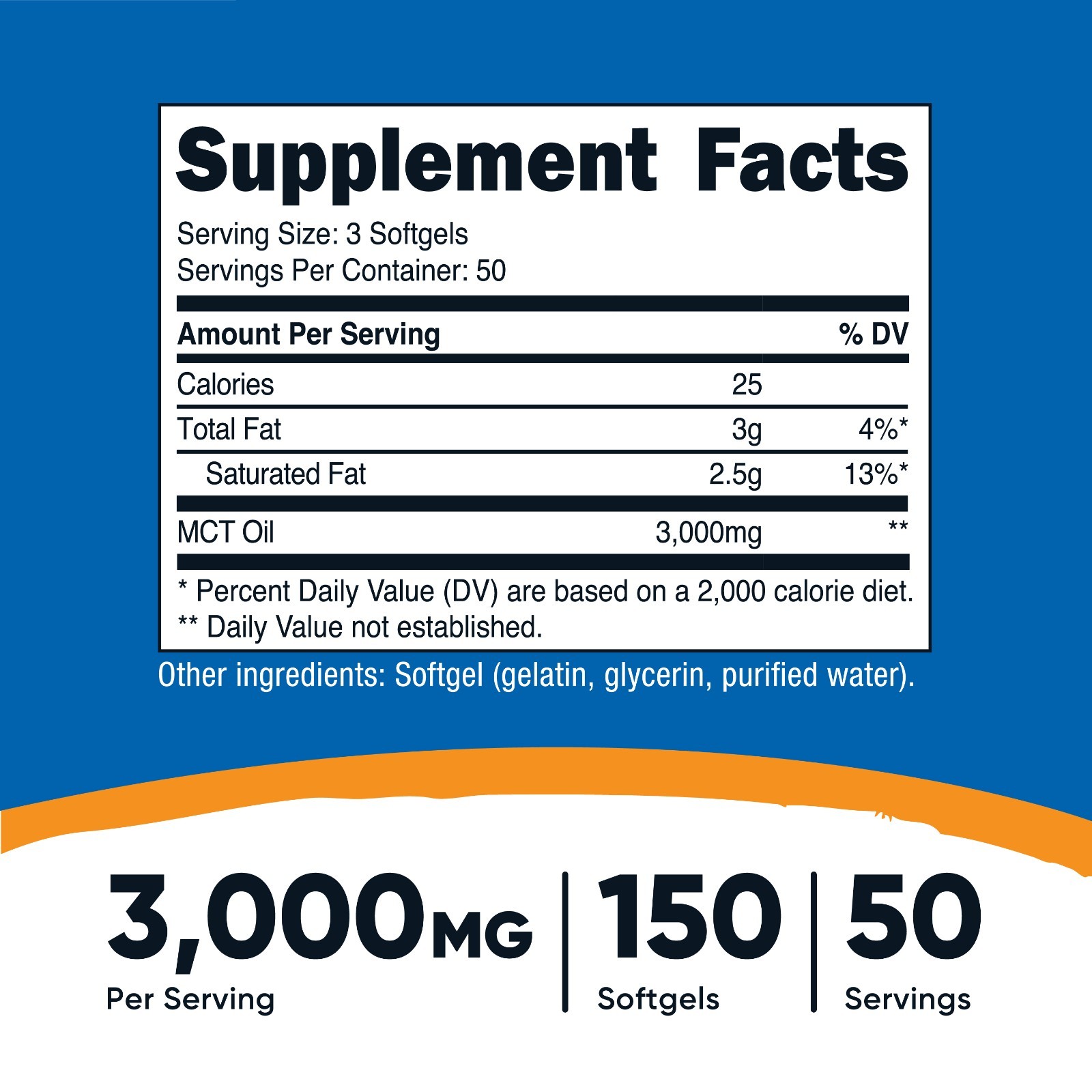Nutricost MCT Oil Softgels 1000mg (150 Softgels) – Great for Keto Diet