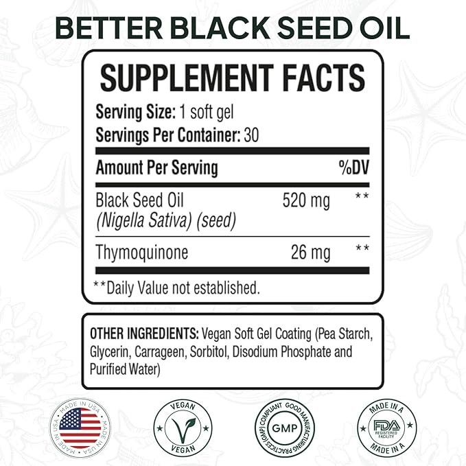 Organics Ocean Better Black Seed Oil Cold Pressed – 30 Softgels