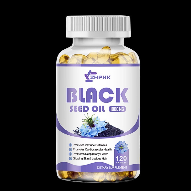 Black seed oil soft capsules help antioxidant cardiovascular skin repair 120pcs