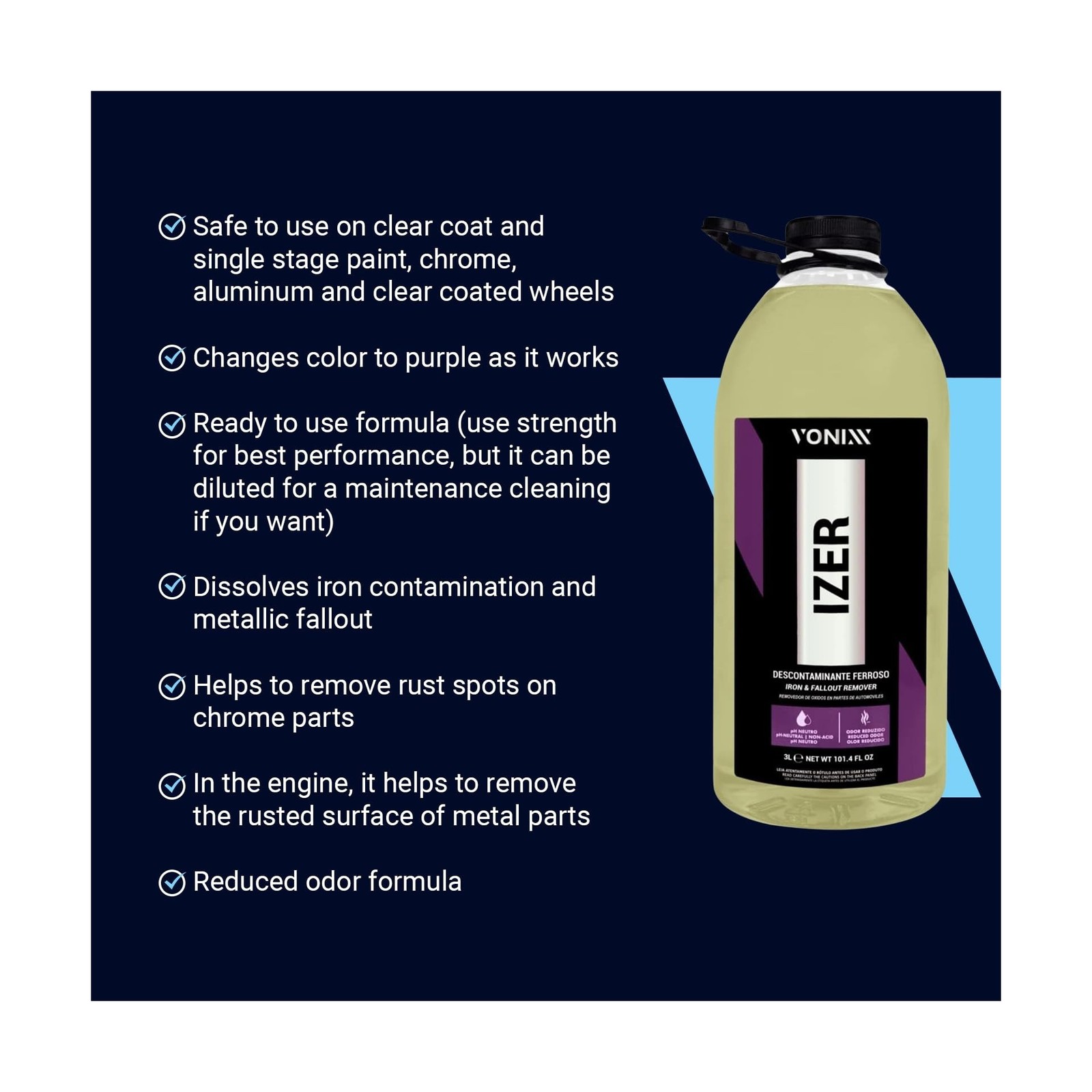 Vonixx Izer Iron Remover| pH-Neutral, Non-Acidic Formula | Easy Application |…