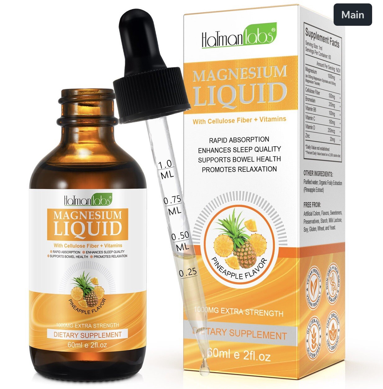 USA SELLER Triple Magnesium Complex Supplement 1000mg, Magnesium Liquid Drops