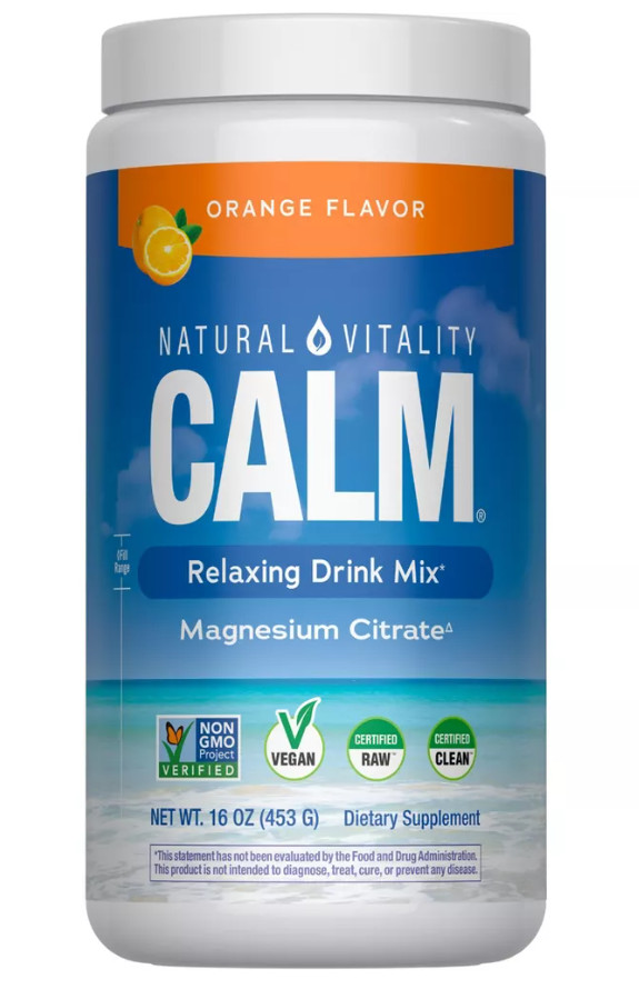 Natural Vitality Calm Magnesium Citrate Drink Mix Powder Orange 16oz 07/2028