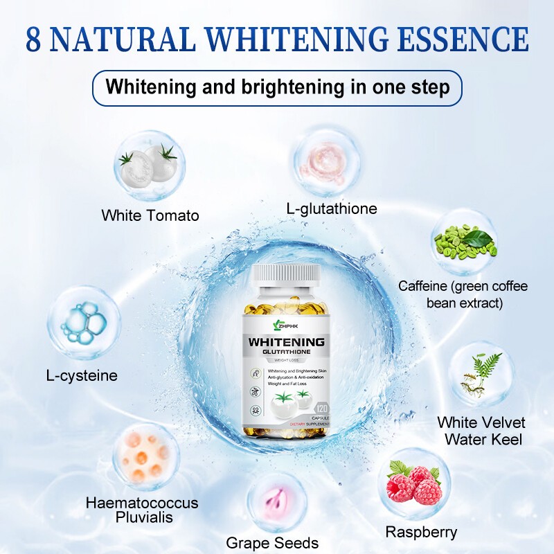 500mg L-Glutathione Capsule Anti Aging Skin Whitening White Tomato Supplement