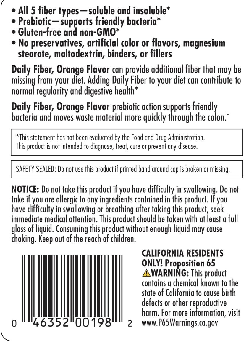 Daily Fiber Formula Orange Flavor 32 oz – Essential Digestive Health Supplement