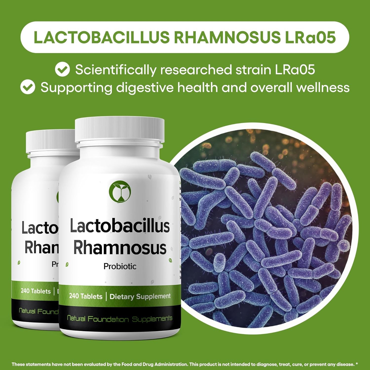 Natural Foundation Supplements Lactobacillus Gasseri Probiotic Supplement 240
