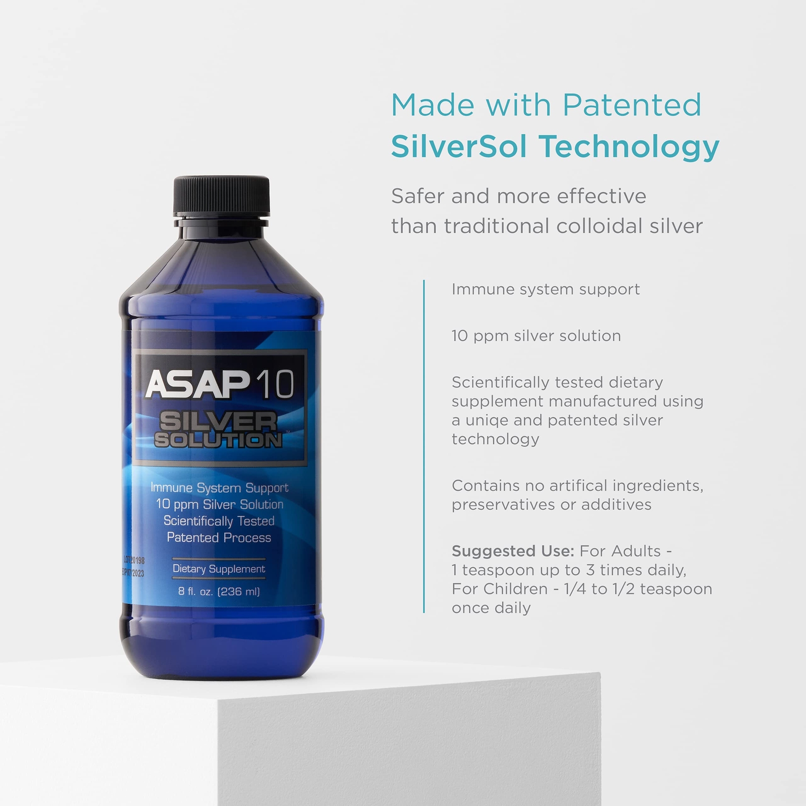 American Biotech Labs – ASAP 10 Silver Solution – Immune System Support 10 Pp…