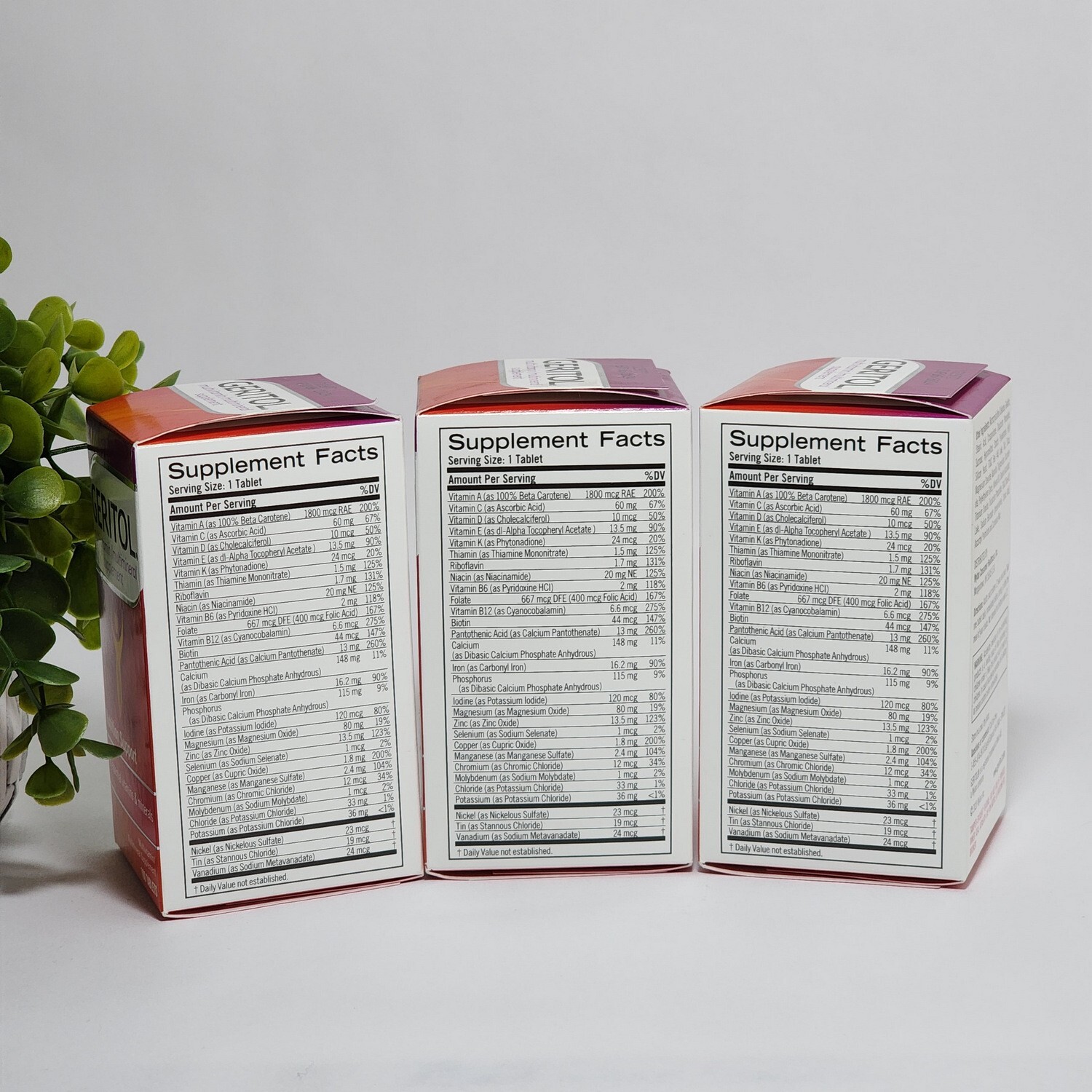 Geritol Vitamins Multivitamin & Mineral Supplement 100 Tablets Lot of 3 -06/2024