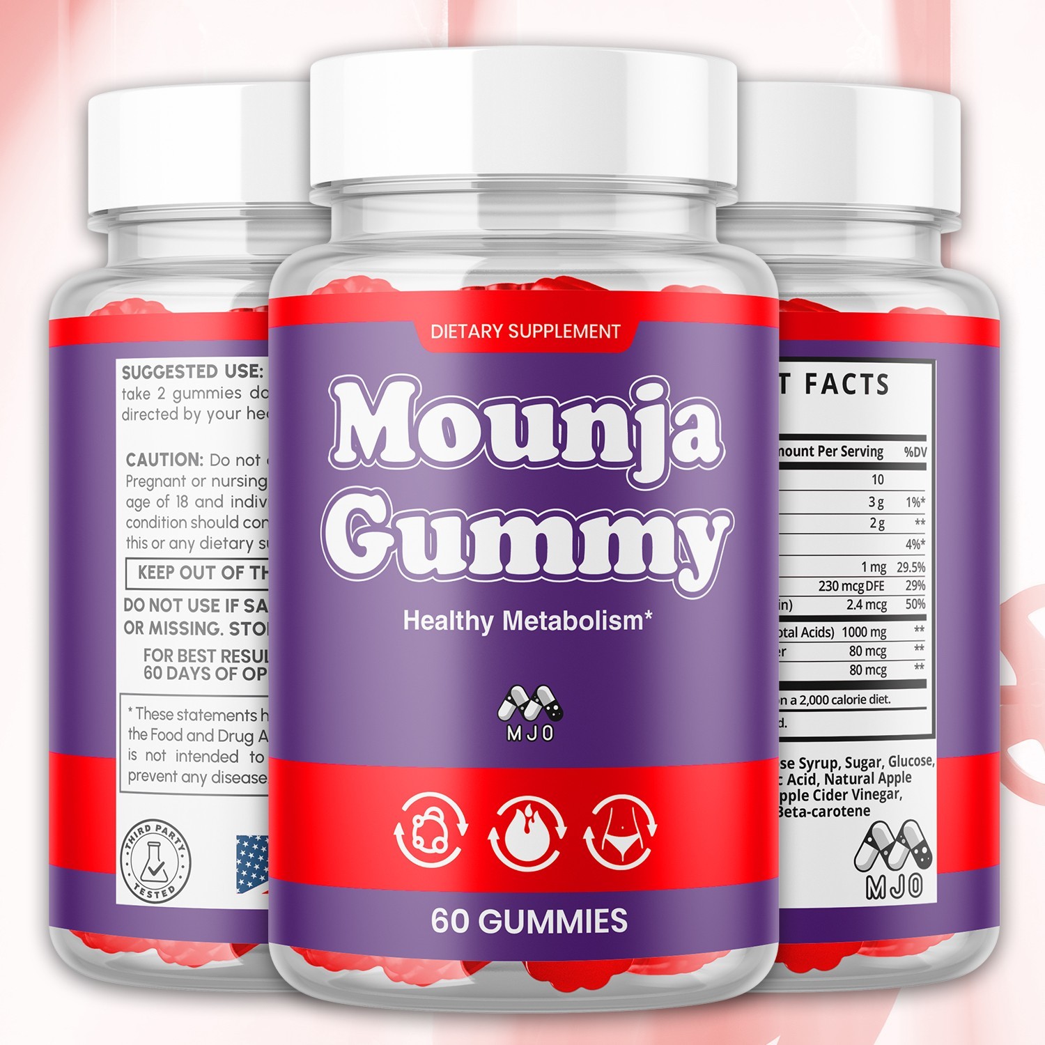 (5 Pack) Mounja Gummy ACV Keto Gummys Vitamin Max Supplement 300 Gummies
