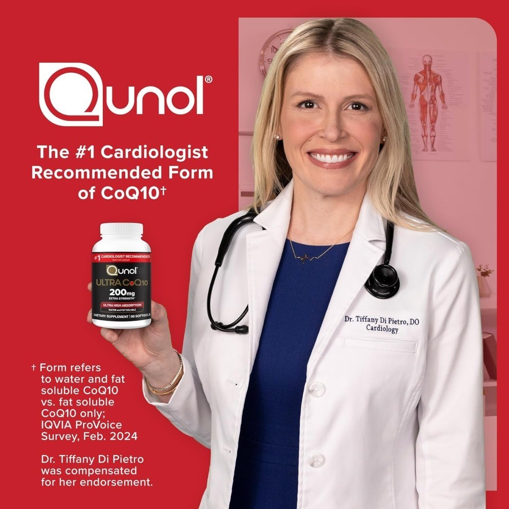 Qunol Ultra CoQ10 200mg, High Absorption CoQ10 Softgels, Supplement, 90 Count