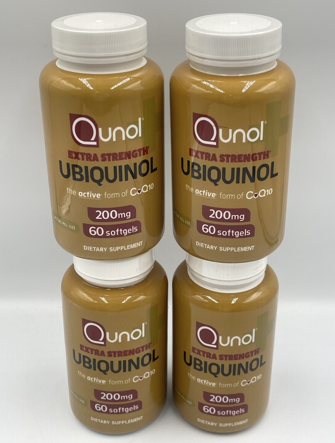 4 pack Qunol Ubiquinol CoQ10 (Gold Label) 200mg 60 softgels *SEALED* Exp 8/2026