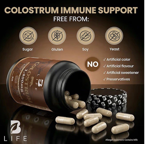 BLife Bovine Colostrum 1400mg Immune Gut Support 60 Caps Exp 04/2028