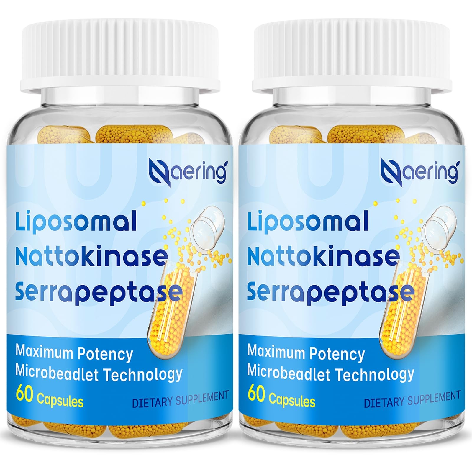 Liposomal Nattokinase 12,000 FU Serrapeptase 360,000 SPU Enzyme Supplement