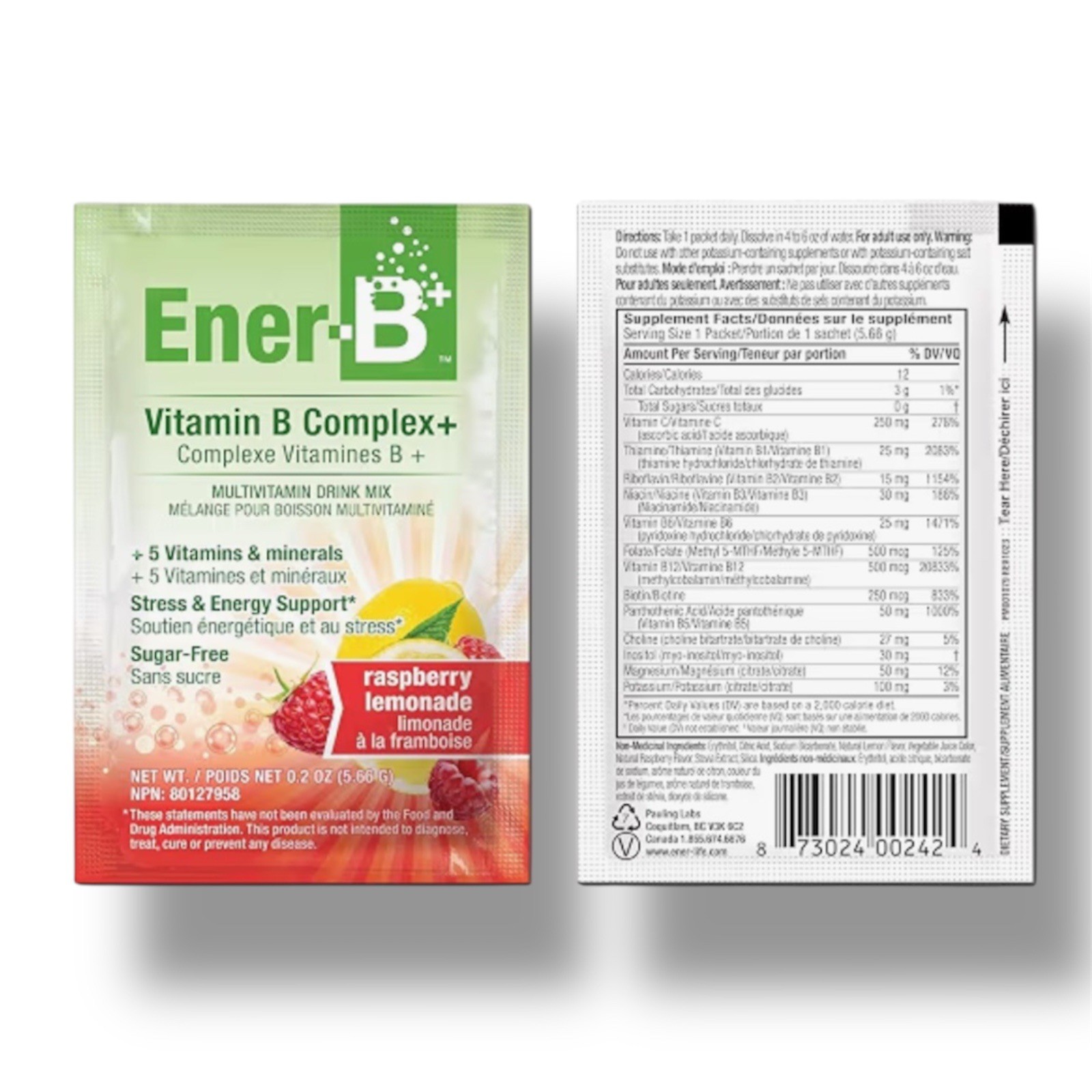 Ener-Life Raspberry Lemonade B+ 30 Count,
