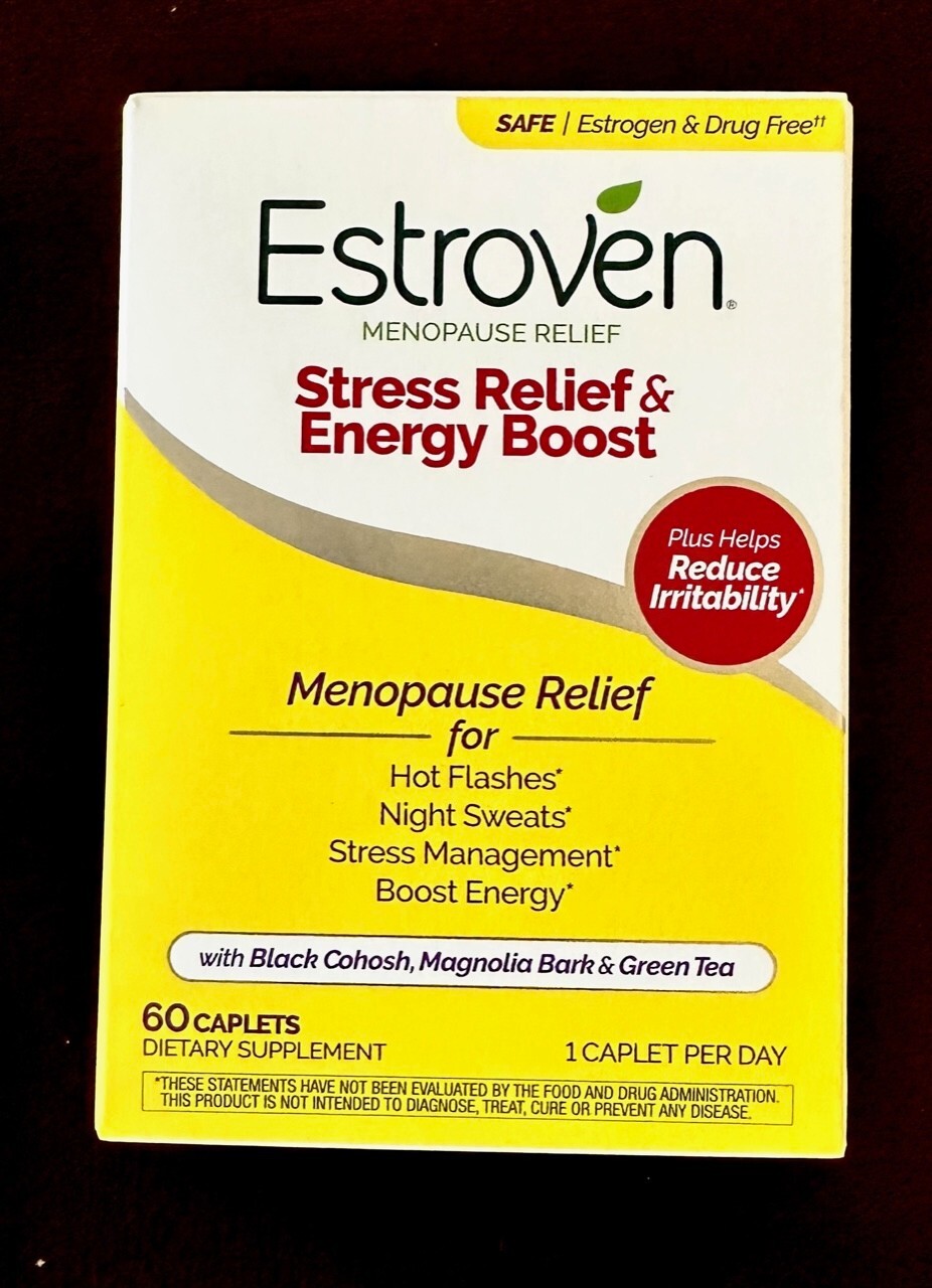 Estroven Menopause Relief + Stress, Maximum Strength, 1 Per Day, 60 Caplets