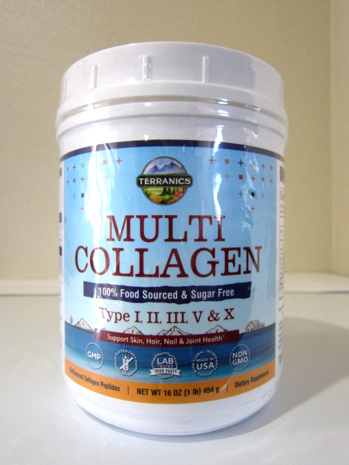 SEAL 16 oz Terranics Multi COLLAGEN Peptides Powder I II III V X Hydrolyzed 4/27