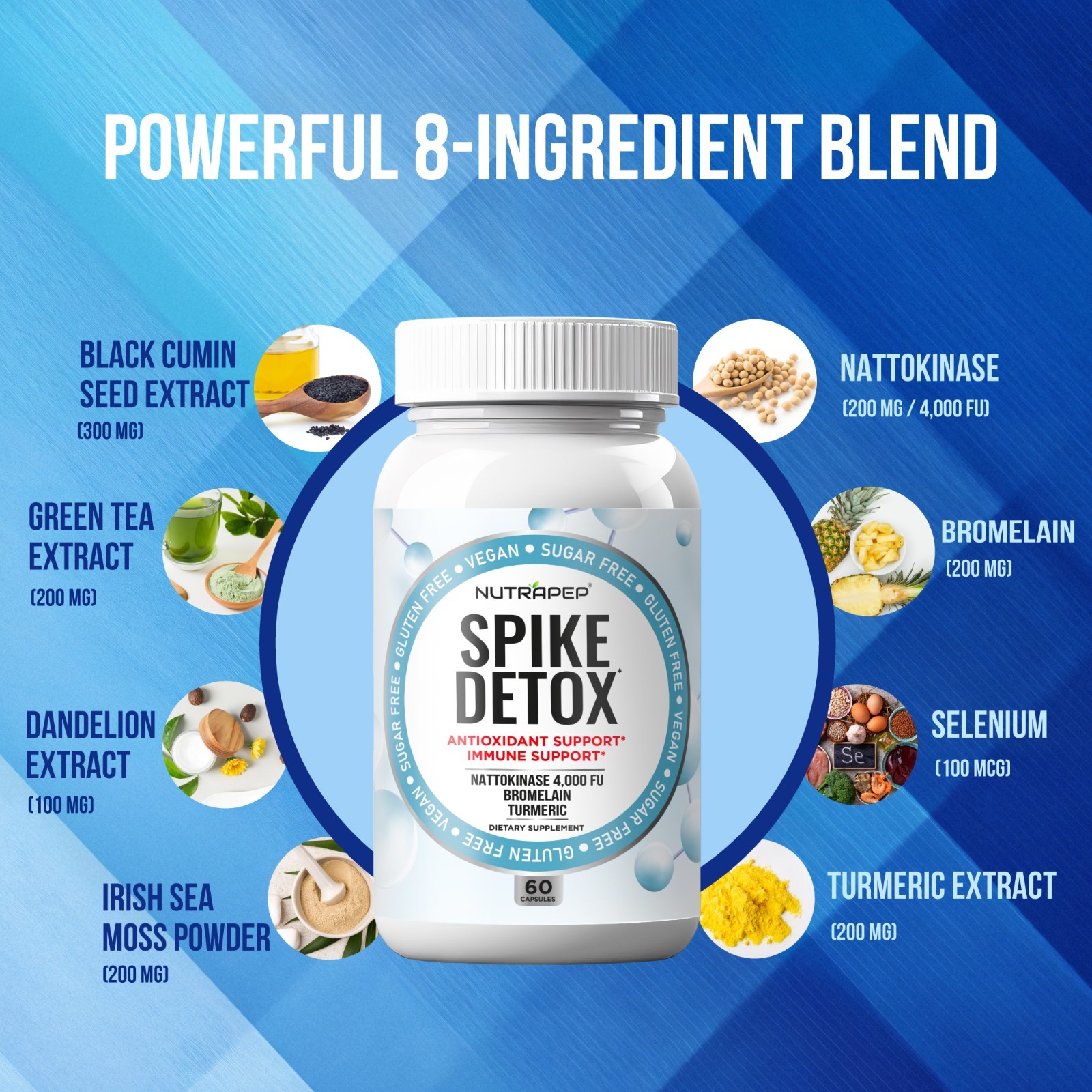 NutraPep Spike Protein Detox Supplement – 4000 FU Nattokinase with Bromelain