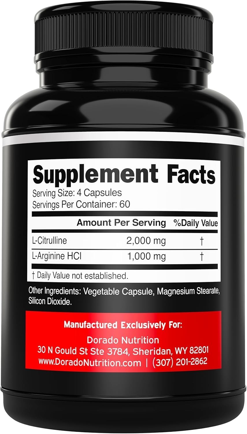 L-Citrulline 3000mg GMP Certified & Non-GMO Free Form Amino 240 Capsules