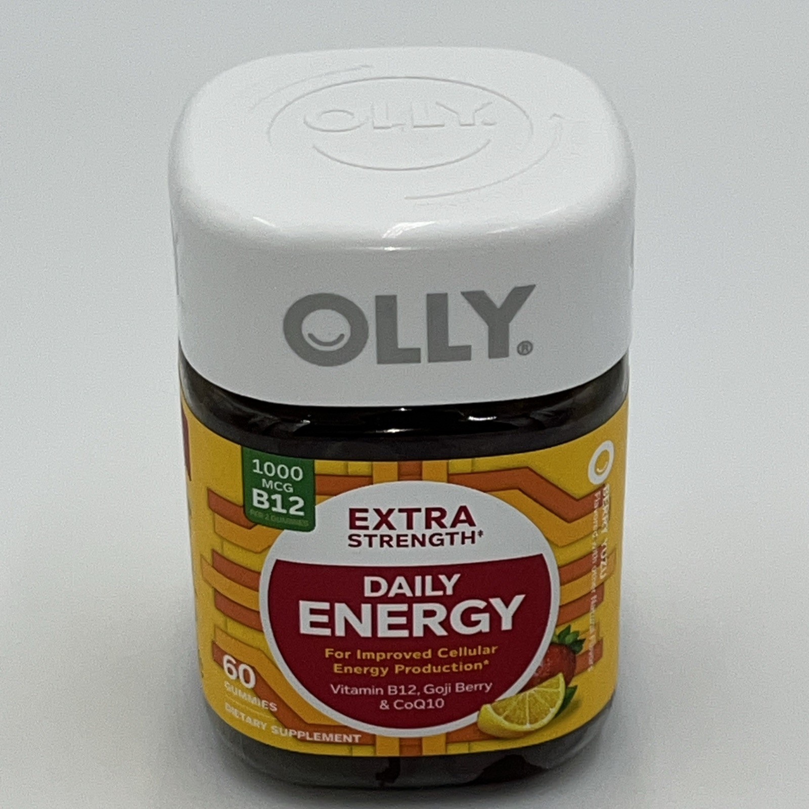 OLLY Extra Strength Daily Energy Gummy, Caffeine 60 Count (Pack of 1), Red