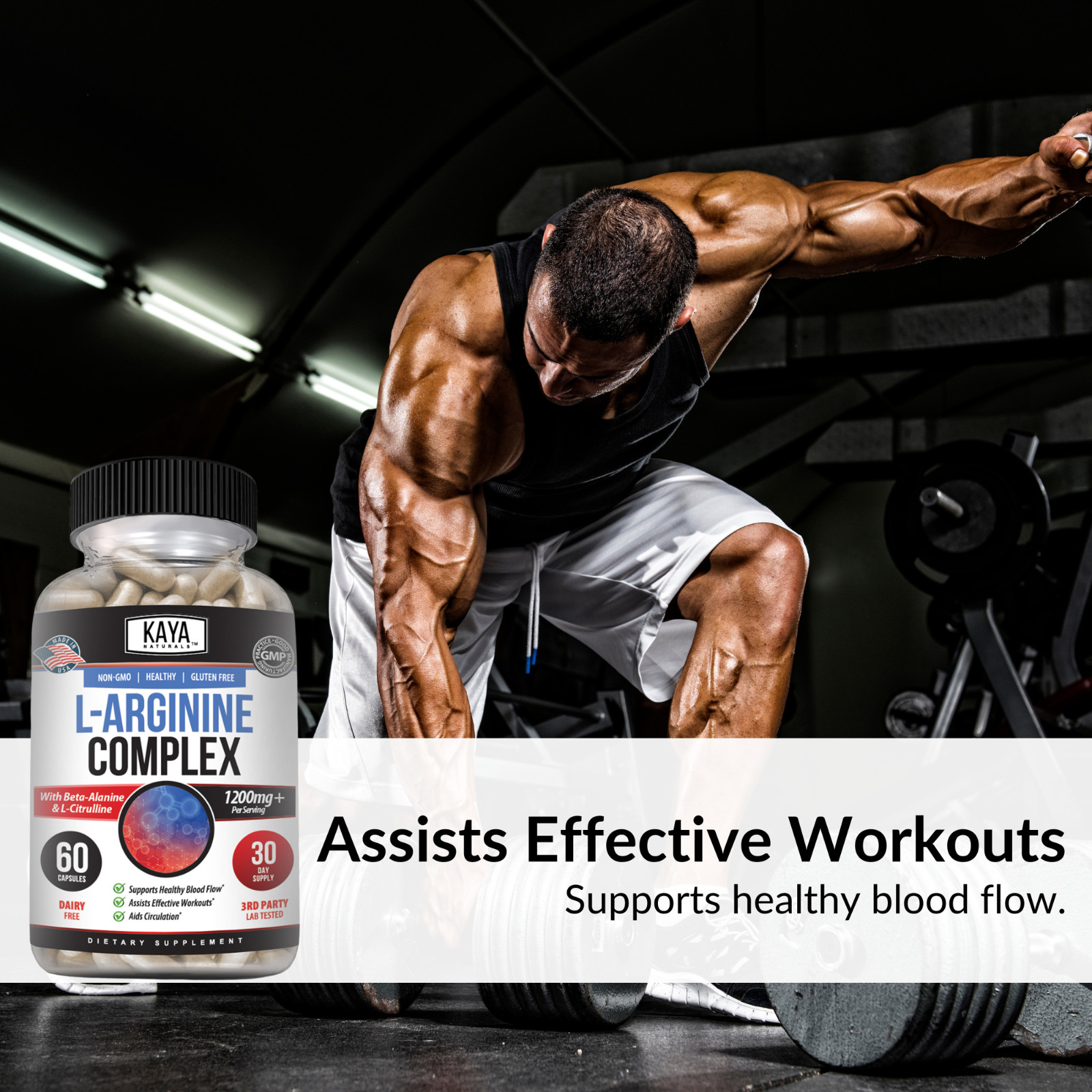 3x L-Arginine 60ct, NO3, Nitric Oxide, Testosterone Booster, Libido, ED Support